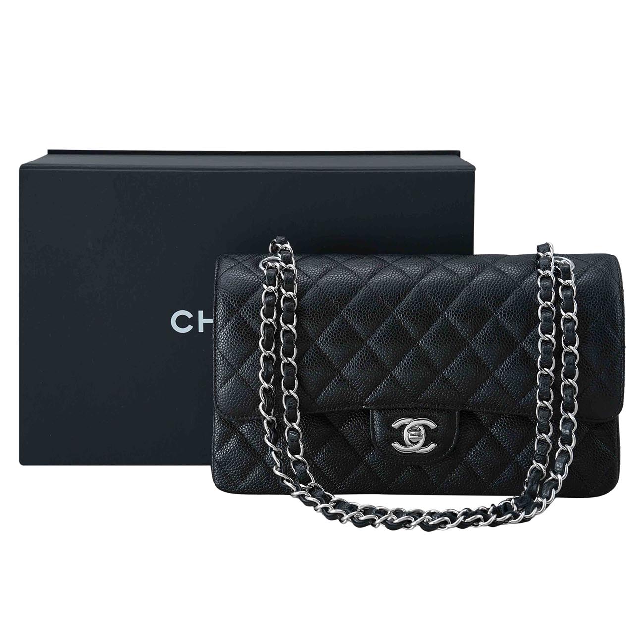 CHANEL(USED)샤넬 A01112 캐비어 클래식 미듐 플랩백